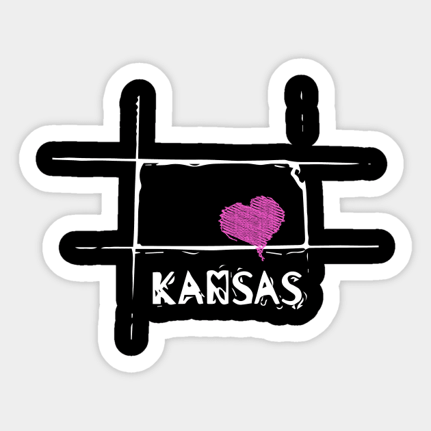 Love Kansas State Sketch USA Art Design Sticker by DimDom